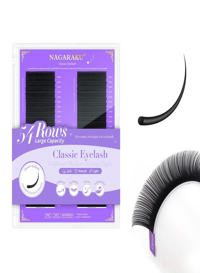 NAGARAKU Eyelash Extensions 0.07mm C Curl 7-15mm Mixed Length Individual Lashes Extensions Classic Matte Black 54 Rows Large Tray Soft Natural Professional Beauty Salon Lash Supplies - Image 1